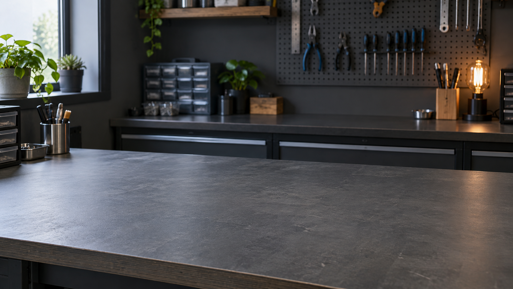 Workshop table used as the background for the 3D Print Timelapse example